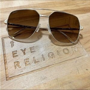 Cartier 0329 Santos Gold Frame Sunglasses with Brown Lenses